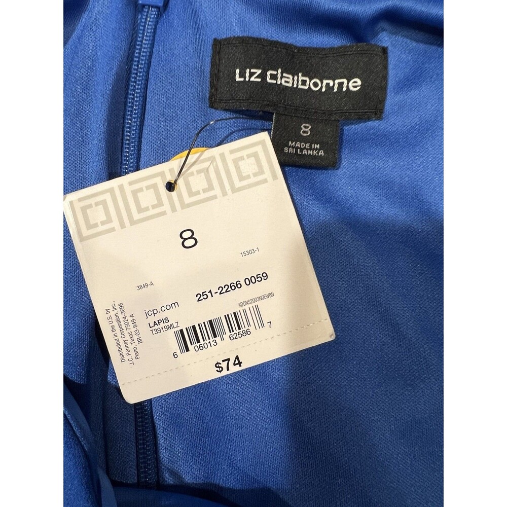 NWT Liz Claiborne Dress Women’s V-Neck Sleeveless Majestic Blue Size 8 - Picture 6 of 7